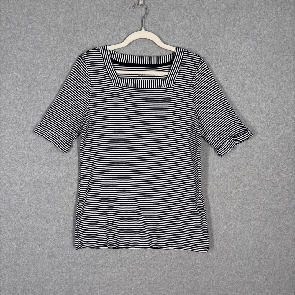 Croft Barrow Top Medium Navy Stripedโ Cuffed Jersey Stretch Cotton Sailor Casual
